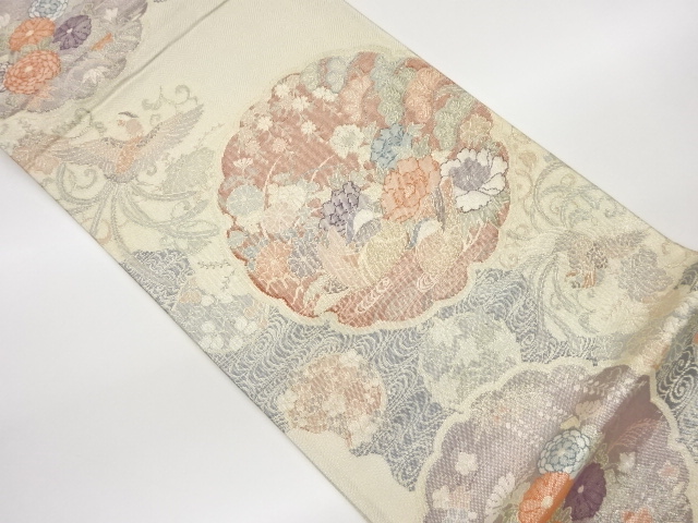 JAPANESE FUKURO OBI / SAGANISHIKI / WOVEN FLOWERS